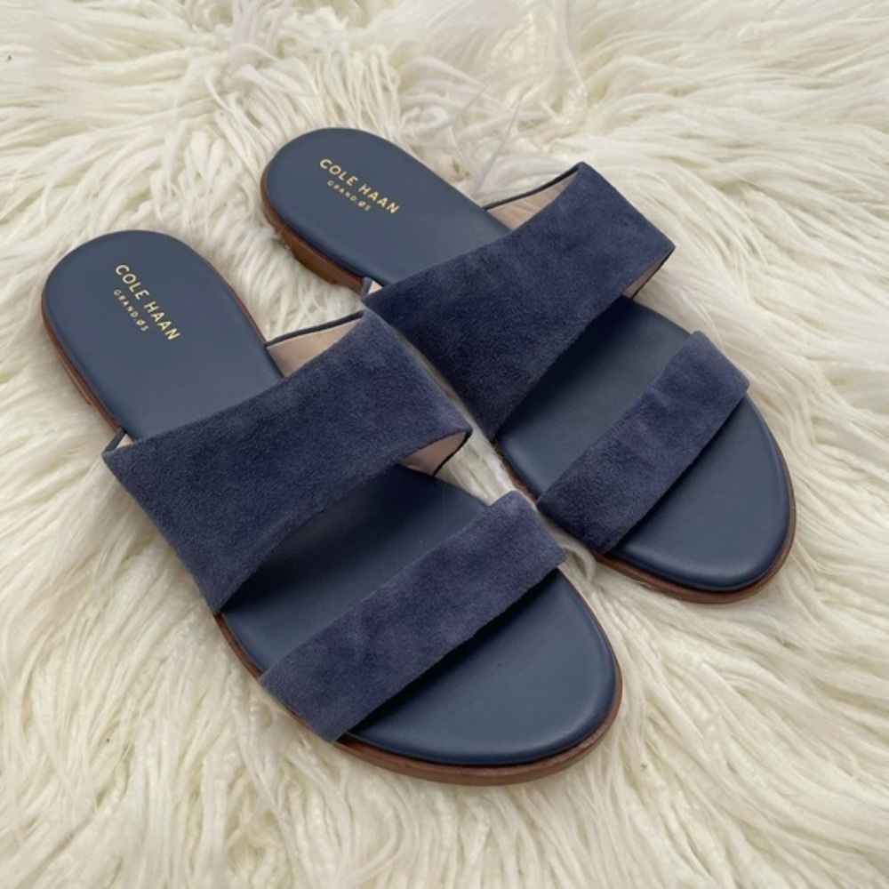 Cole Haan grand os blue suede flats sandals‎ 9.5
